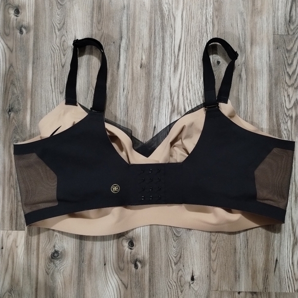 Honeylove CrossOver Black Tan Unlined Padded Mesh Trim Bra Size 1X 40C / D - Picture 3 of 5